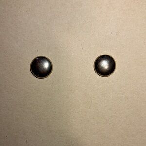 Gold Button Stud Earrings